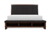 Watson Brown King Upholstered Storage Panel Bed