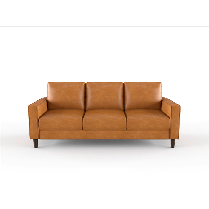 Malcolm Brown Faux Leather Sofa
