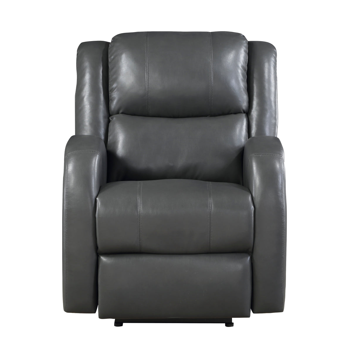 Foxcroft Gray Faux Leather Power Reclining Chair