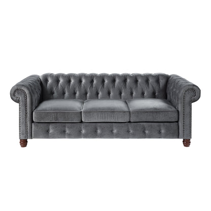 Welwyn Dark Gray Velvet Sofa