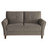 Dunleith Light Brown Velvet Loveseat