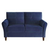 Dunleith Blue Velvet Loveseat