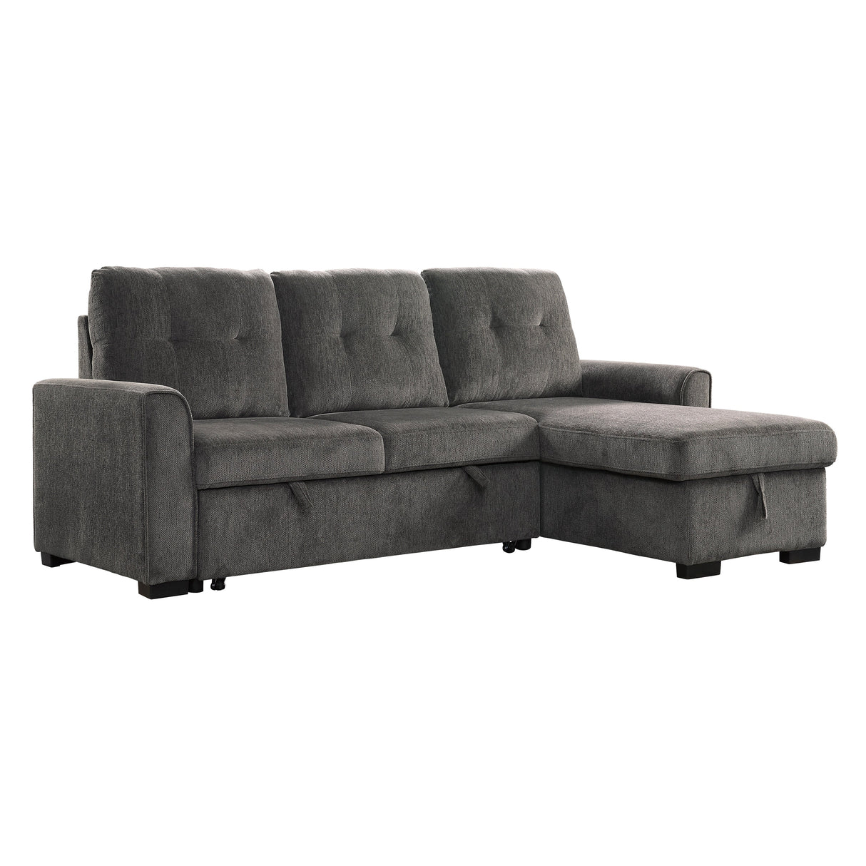Carolina Dark Gray Reversible Storage Sleeper Sofa Chaise