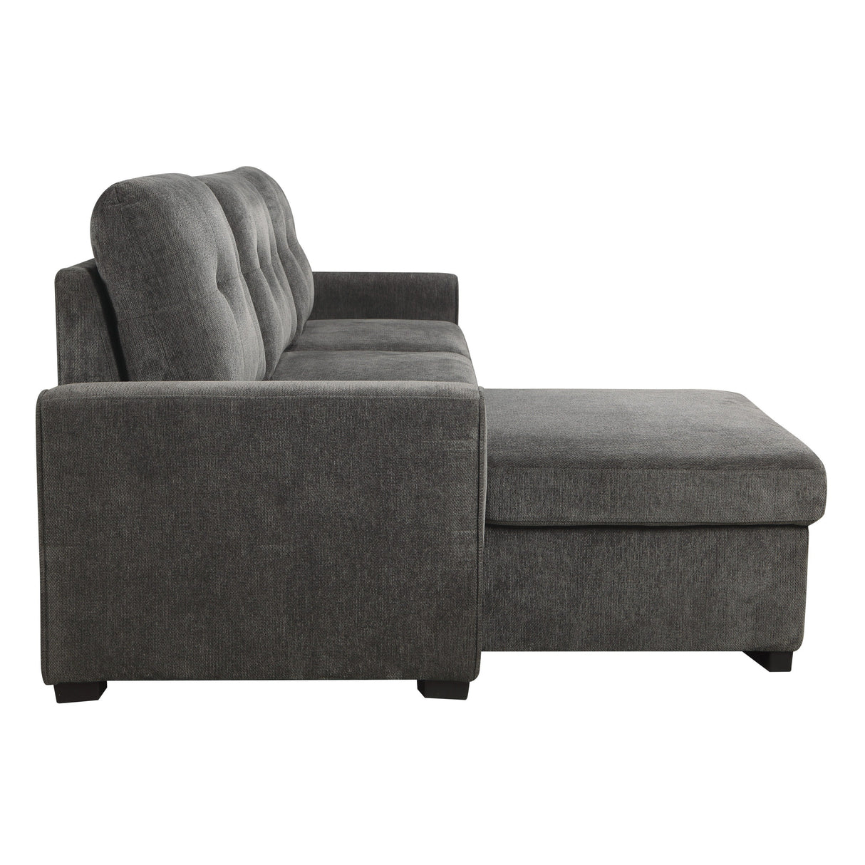 Carolina Dark Gray Reversible Storage Sleeper Sofa Chaise