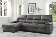 Michigan Dark Gray LAF Storage Sleeper Sectional Default Title by Homelegance - Eve Furniture