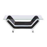 Matteo White/Black Faux Leather Cocktail Table