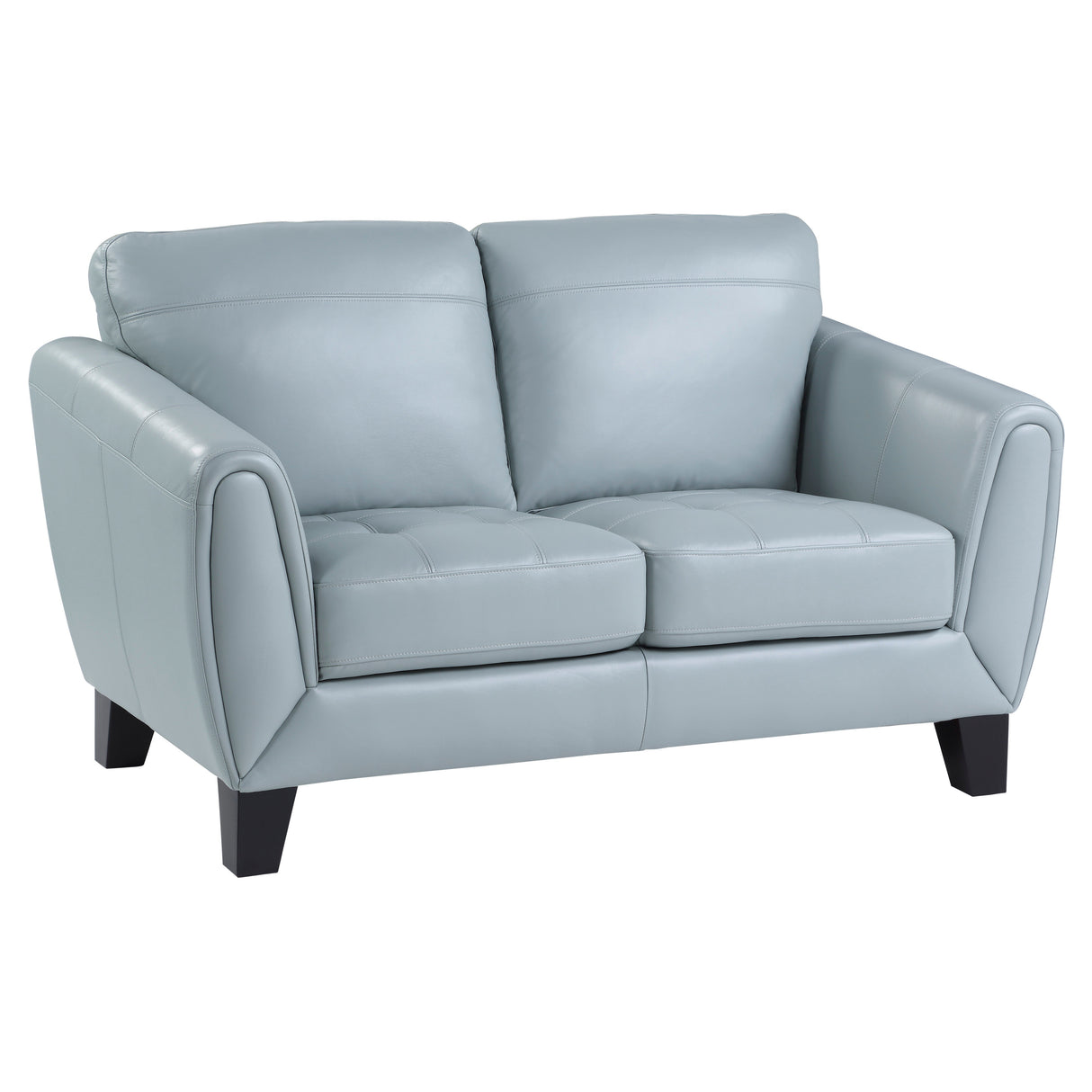 Spivey Aqua Leather Loveseat