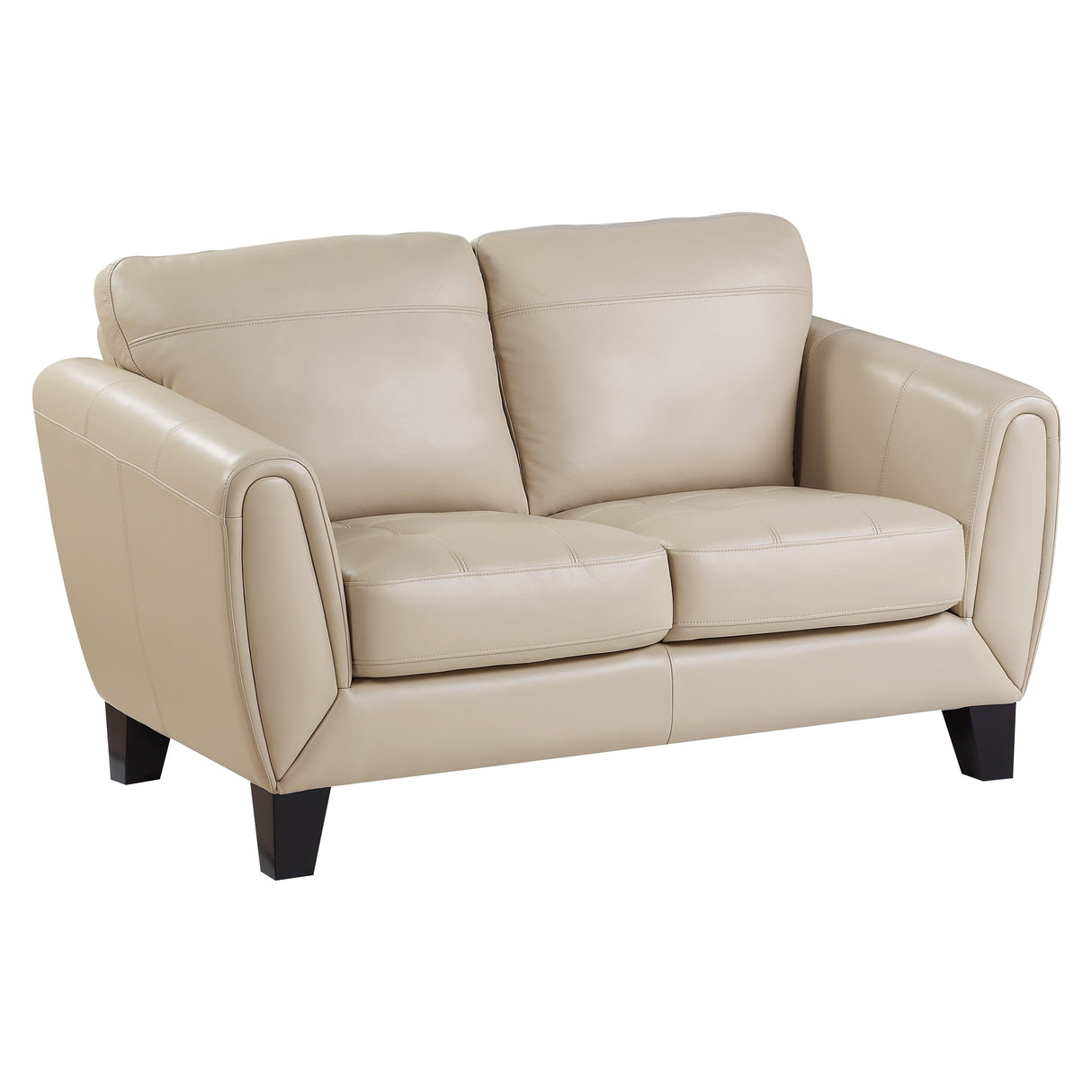 Spivey Beige Leather Loveseat