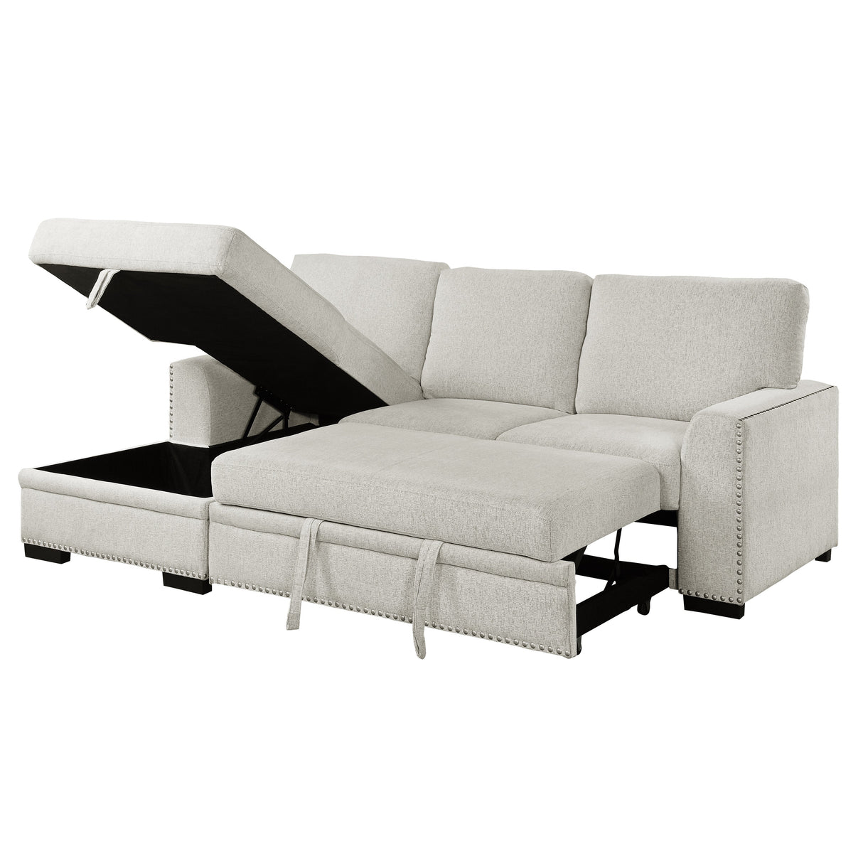 Morelia Beige LAF Storage Sleeper Sofa Chaise