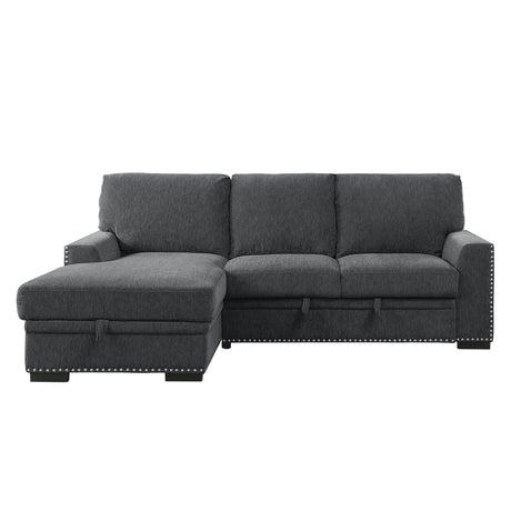 Morelia Charcoal LAF Storage Sleeper Sofa Chaise