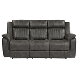 Centeroak Brownish Gray Double Reclining Sofa