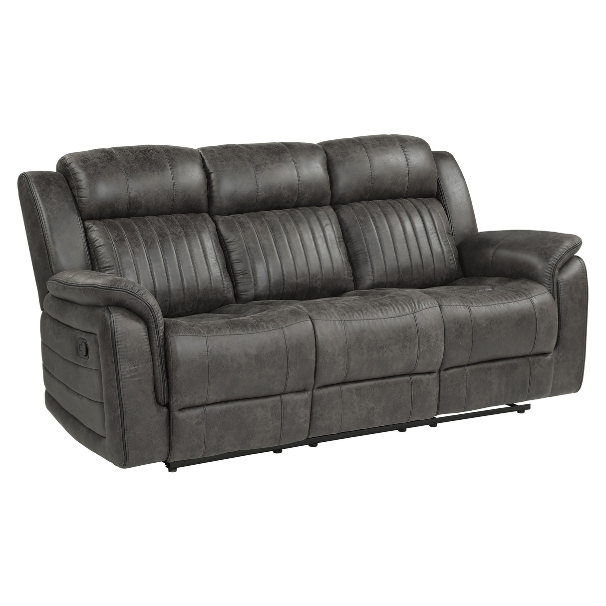Centeroak Brownish Gray Double Reclining Sofa