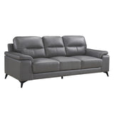 Mischa Dark Gray Top-Grain Leather Sofa