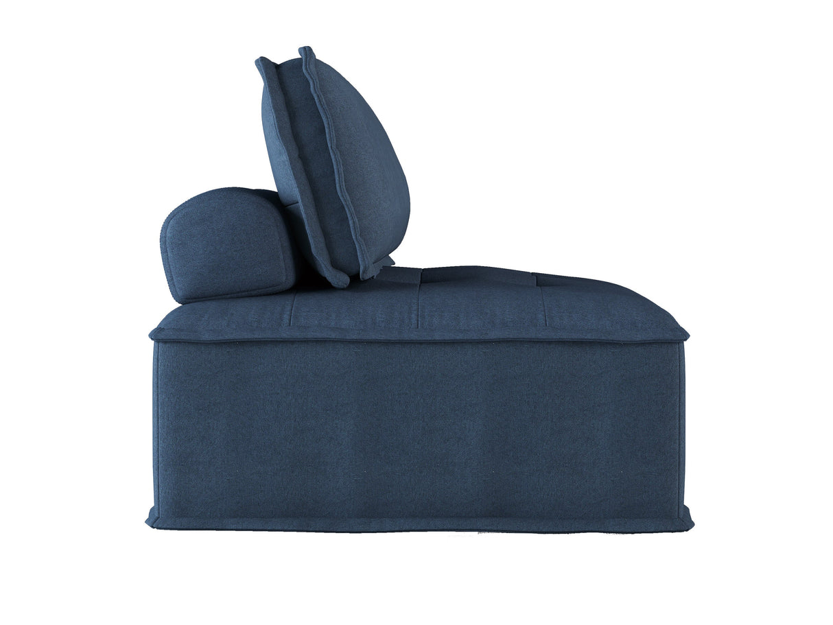Ulrich Blue Modular Chair with Removable Bolster