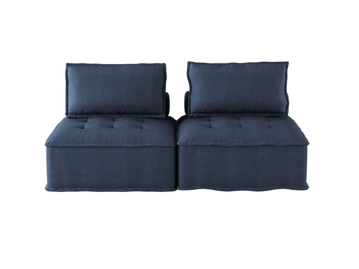 Ulrich Blue Modular Loveseat