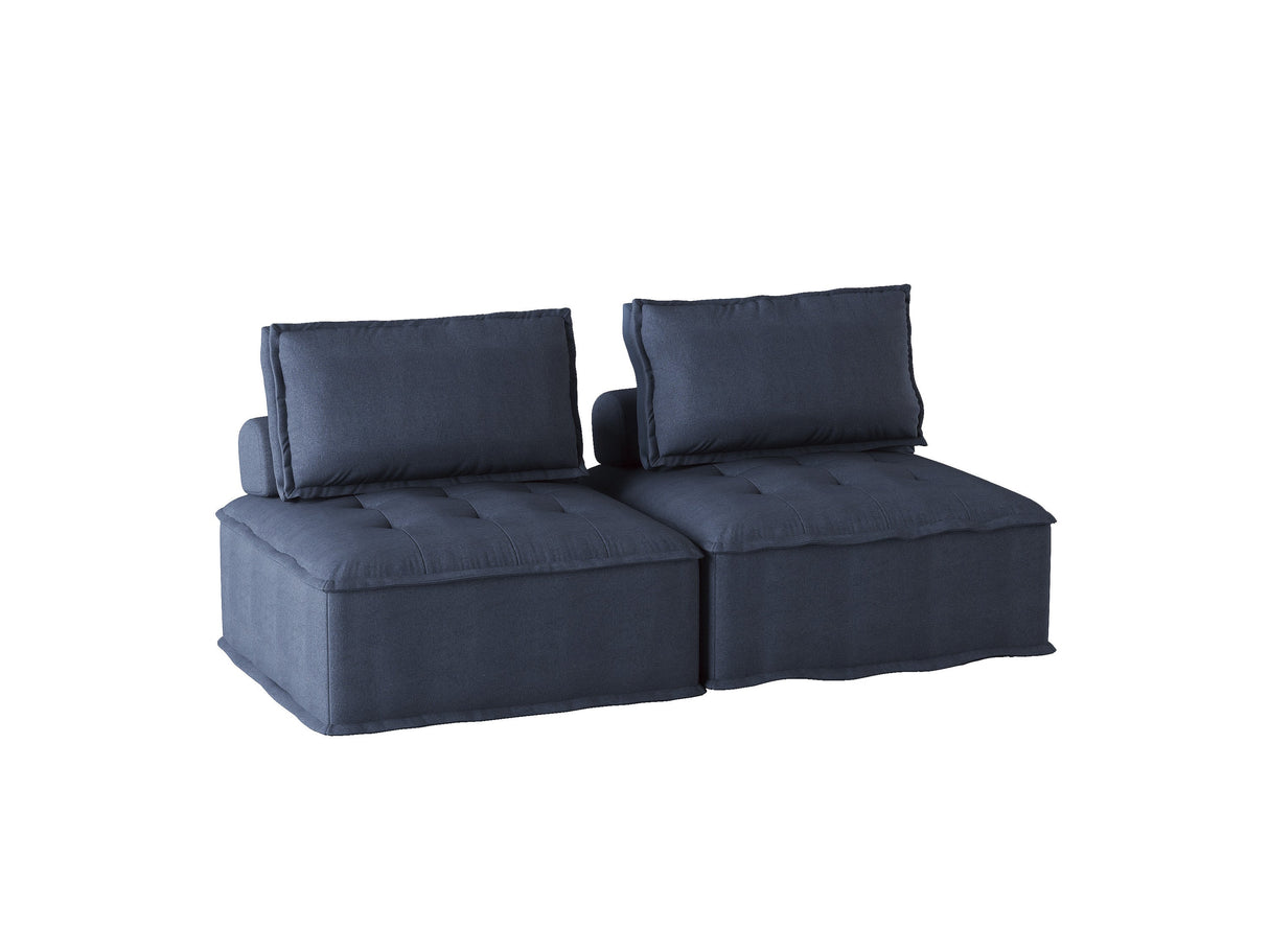 Ulrich Blue Modular Loveseat