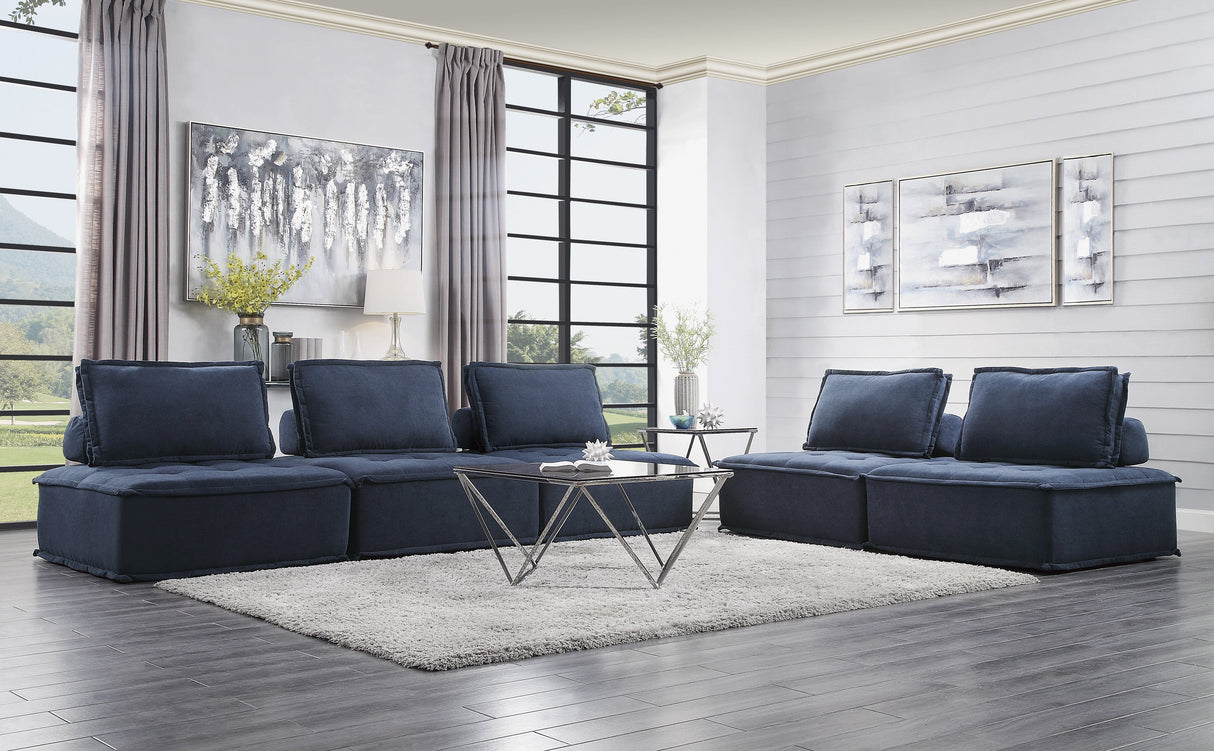 Ulrich Blue Modular Loveseat