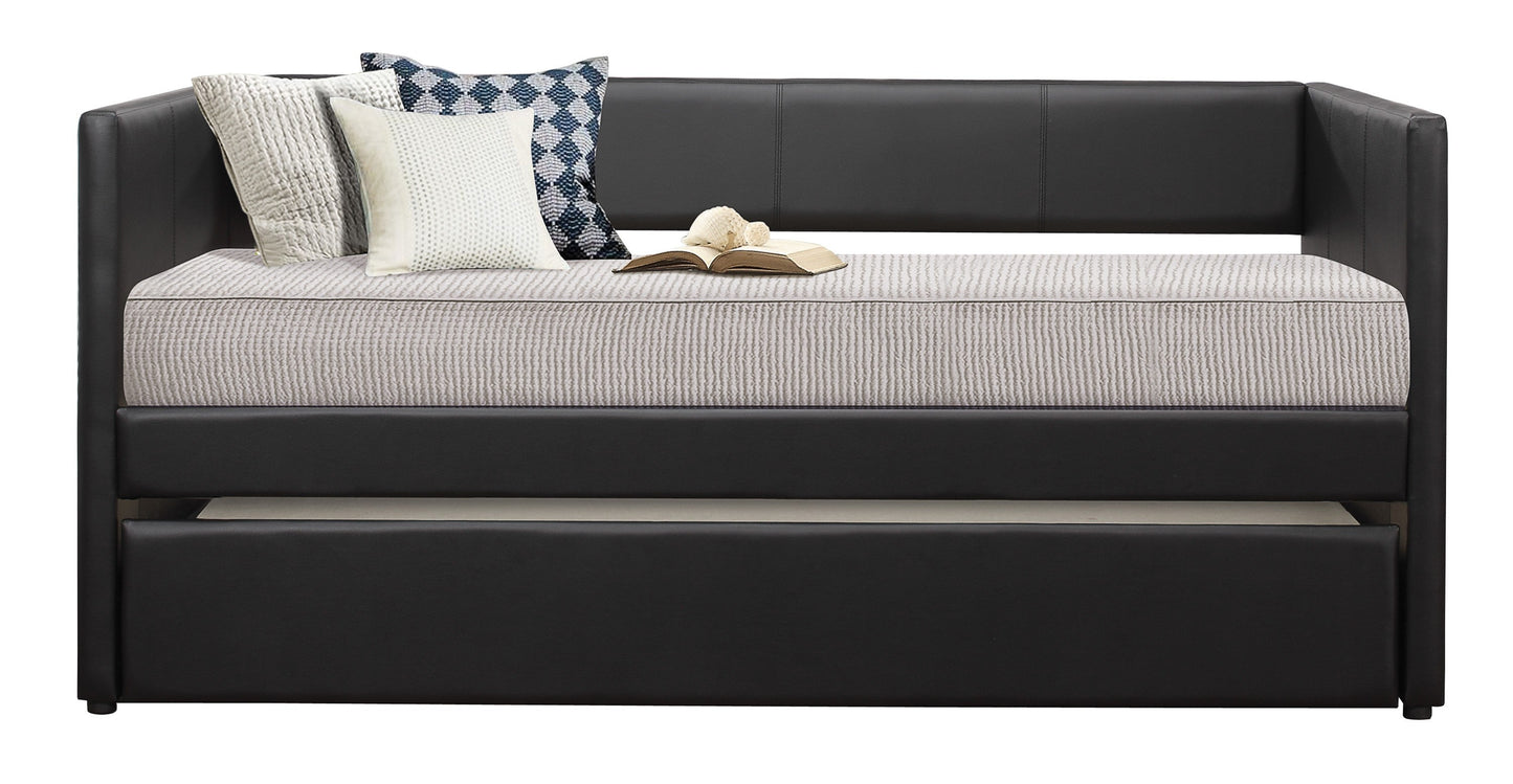 Adra Black Twin Daybed with Trundle