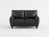 Rubin Black Faux Leather Loveseat