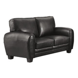 Rubin Black Faux Leather Loveseat