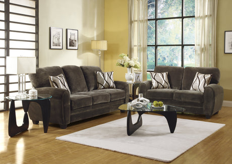 Rubin Chocolate Faux Leather Loveseat