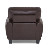 Rubin Dark Brown Faux Leather Chair