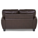 Rubin Dark Brown Faux Leather Loveseat