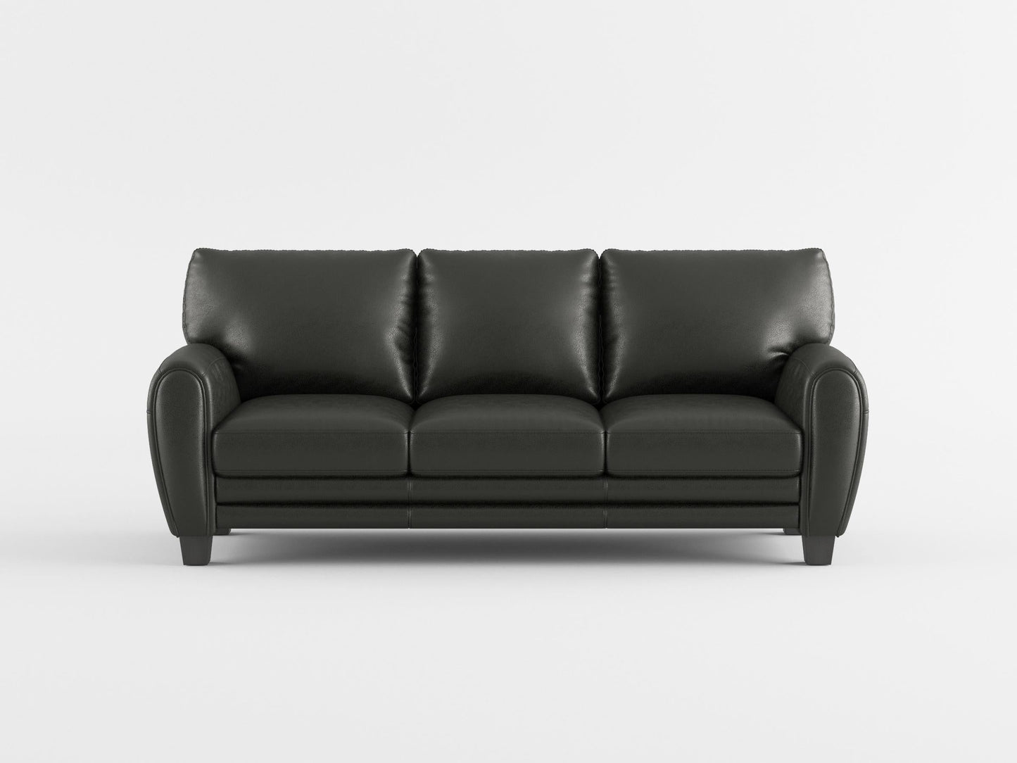 Rubin Dark Brown Faux Leather Sofa