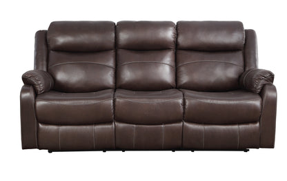 Yerba Brown Microfiber Double Lay Flat Reclining Sofa