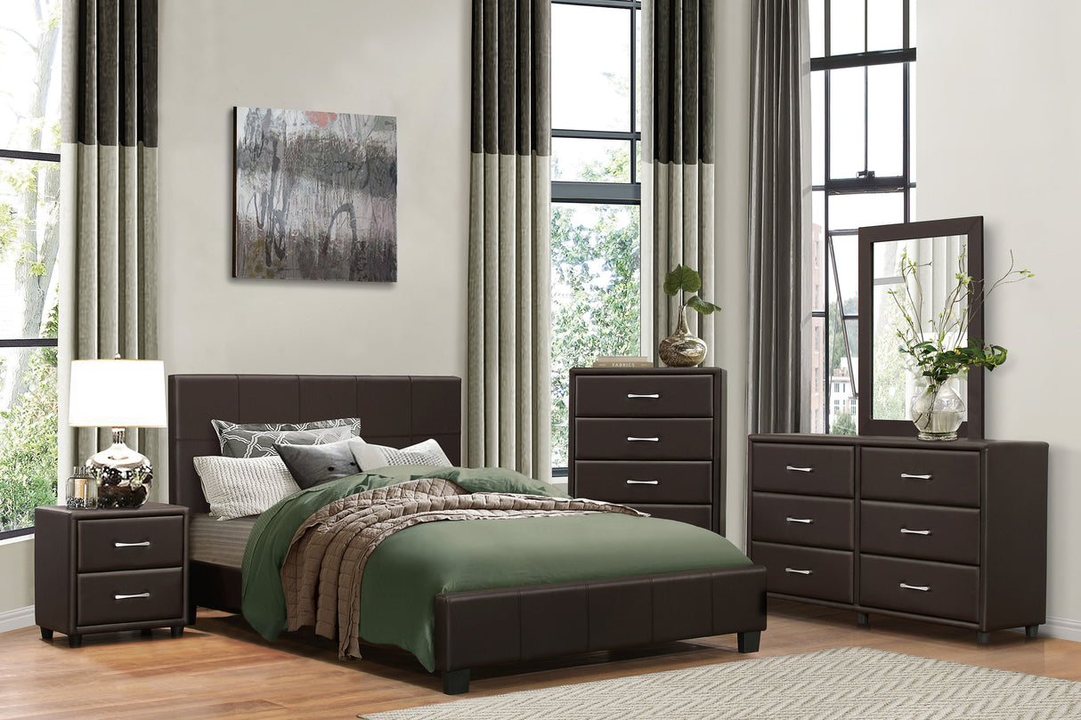 Lorenzi Black Upholstered Platform Bedroom Set - Eve Furniture