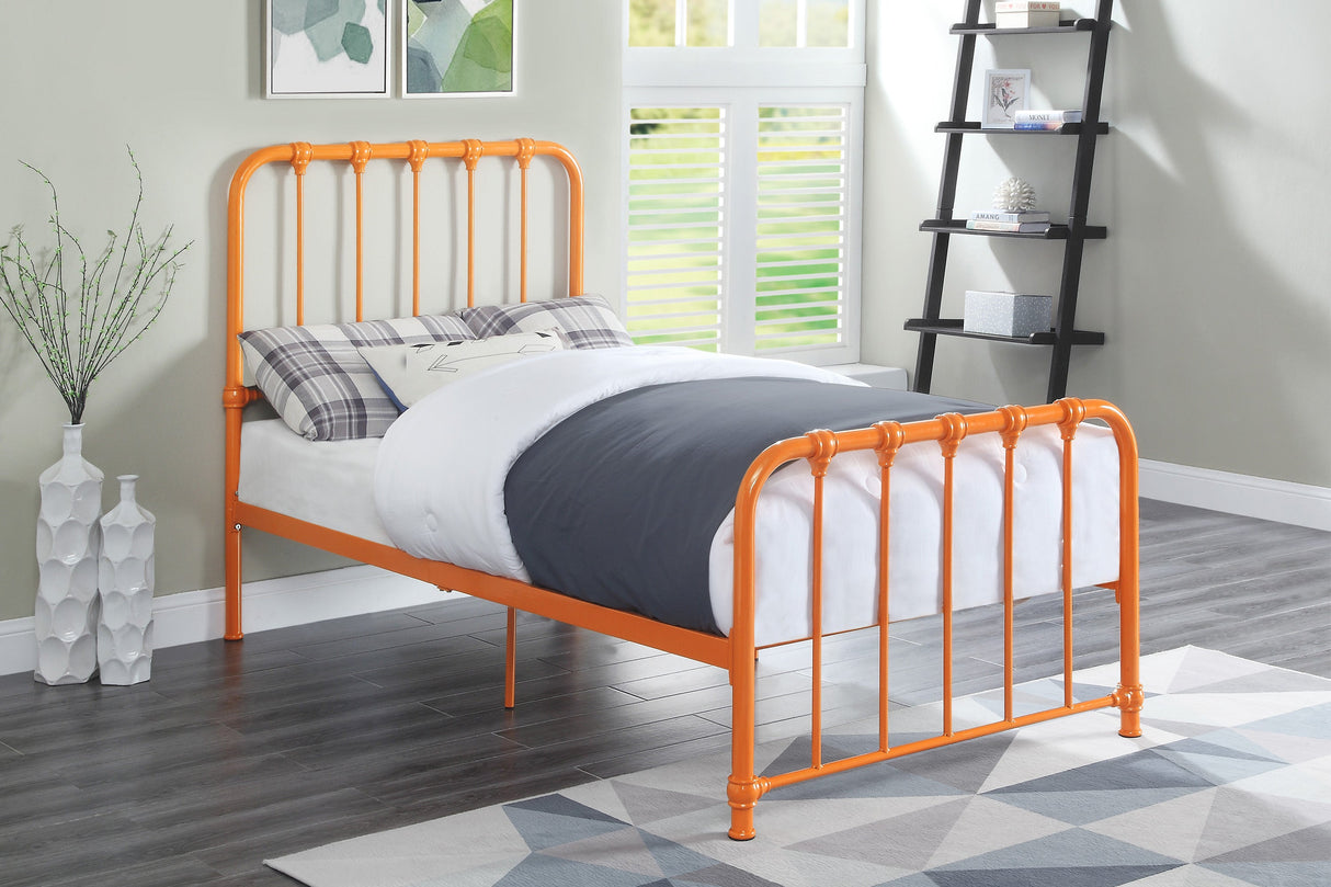 Bethany Orange Twin Metal Platform Bed
