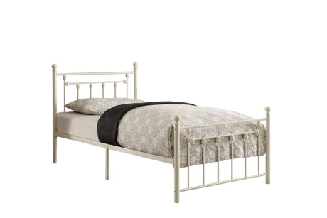Lia White Full Metal Platform Bed