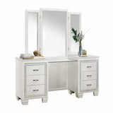 Allura White Vanity Dresser with Mirror by Homelegance at Eve Furniture