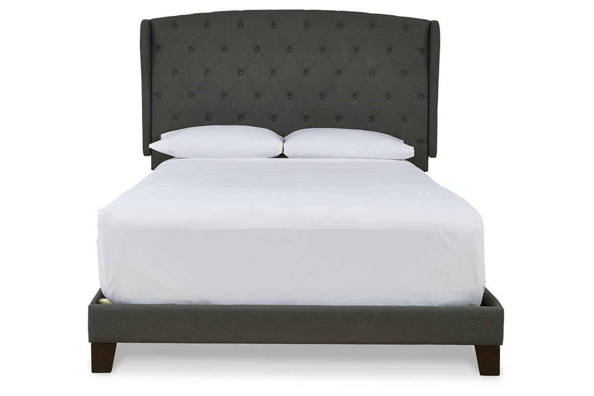 Vintasso Charcoal King Upholstered Bed