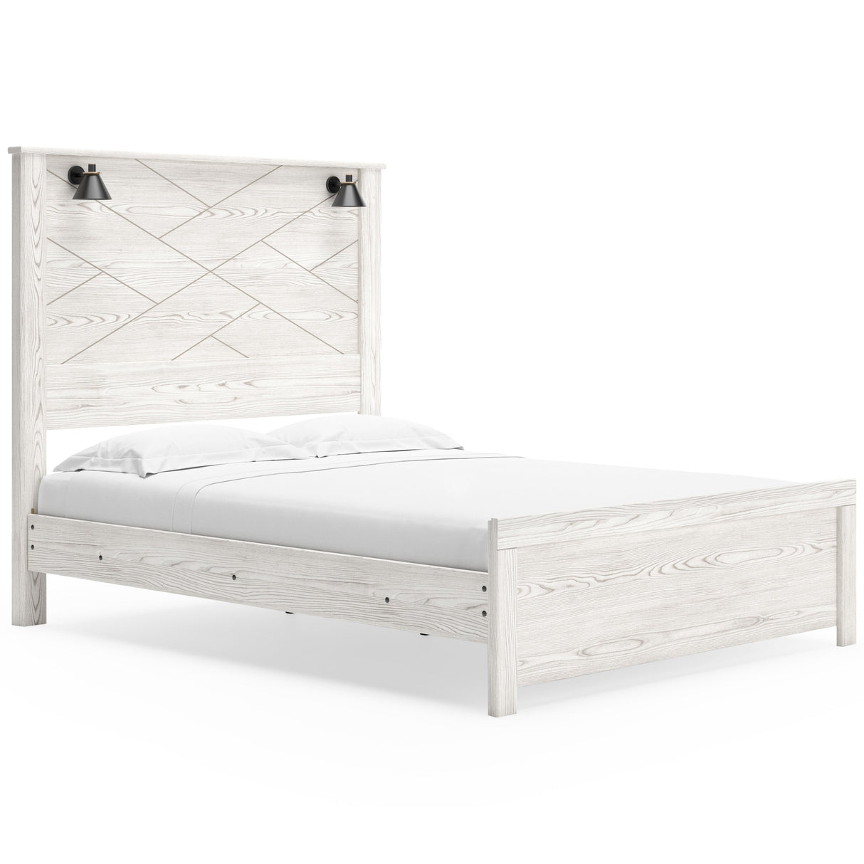 Gerridan White/Gray Lighted Panel Bedroom Set