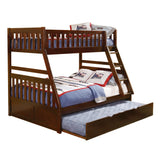 Rowe Dark Cherry Twin/Full Bunk Bed with Twin Trundle