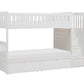 Galen White Twin/Twin Step Bunk Bed with Storage Boxes