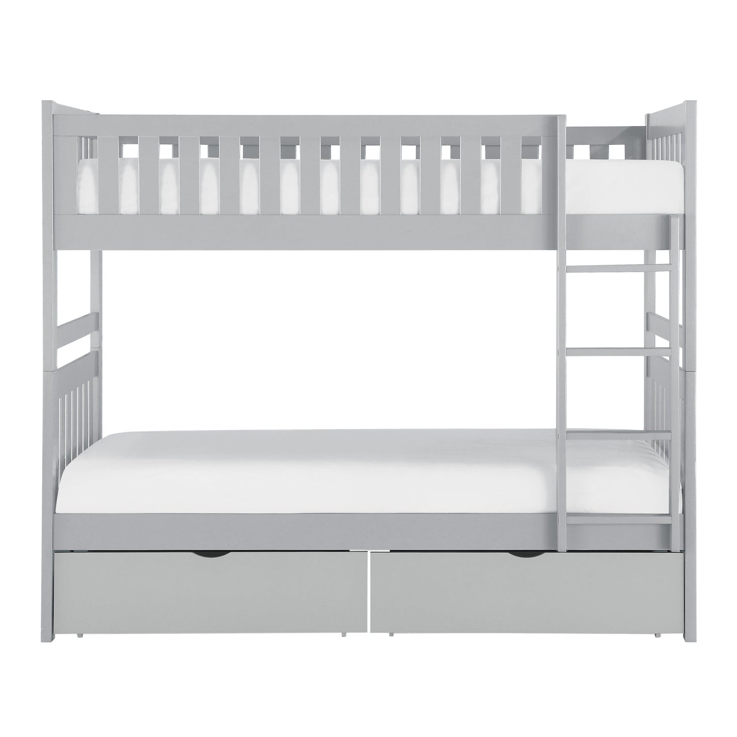 Orion Gray Twin/Twin Bunk Bed with Storage Boxes