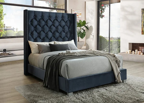B9810 Beverly Queen Upholstered Bed (Black) - Eve Furniture