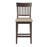 Balin Dark Brown Counter Height Chair, Slat Back, Set of 2 by Homelegance at Eve Furniture