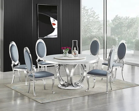 D615 MAXI TABLE - WHITE/CHROME