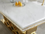 D620 GIOVANNI SANTIAGO TABLE  - WHITE & GOLD