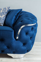 Lupino Blue Velvet Living Room Set - LUPINOBLUE-SL - Eve Furniture