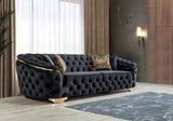 Lupino Black Velvet Living Room Set