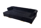 Lauren Black Velvet Rectangle Ottoman