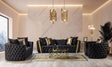 Fanci Black Velvet Sofa & Loveseat Black by Nova Furniture - Eve Furniture