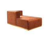 Juliana Orange Velvet 4-Piece Sectional