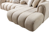 Lis Sand Boucle Raf Sectional - Eve Furniture