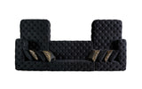 Neva Black Velvet Double Chaise Sectional - Eve Furniture