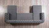 Jessie Gray Velvet  Double Chaise Sectional - Eve Furniture
